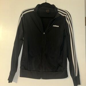 Adidas Kids Black Bomber Jacket with White Stripes